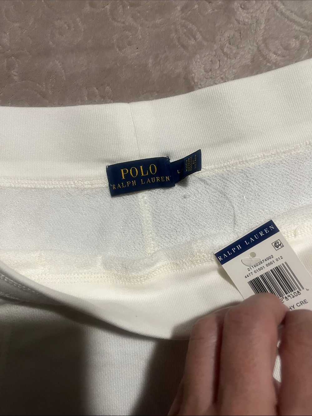 Ralph Lauren White Cotton-Blend Drawstring Athletic Shorts - Picture 3 of 4